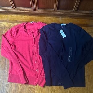 GAP Women's Red and Navy Blue Cardigans